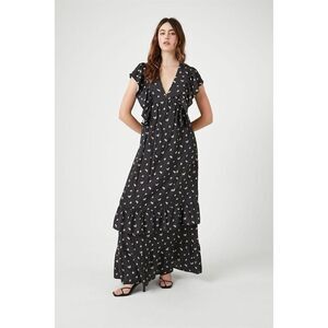 Forever 21 Women's Floral Butterfly Sleeve Maxi Dress Size M Multicolor